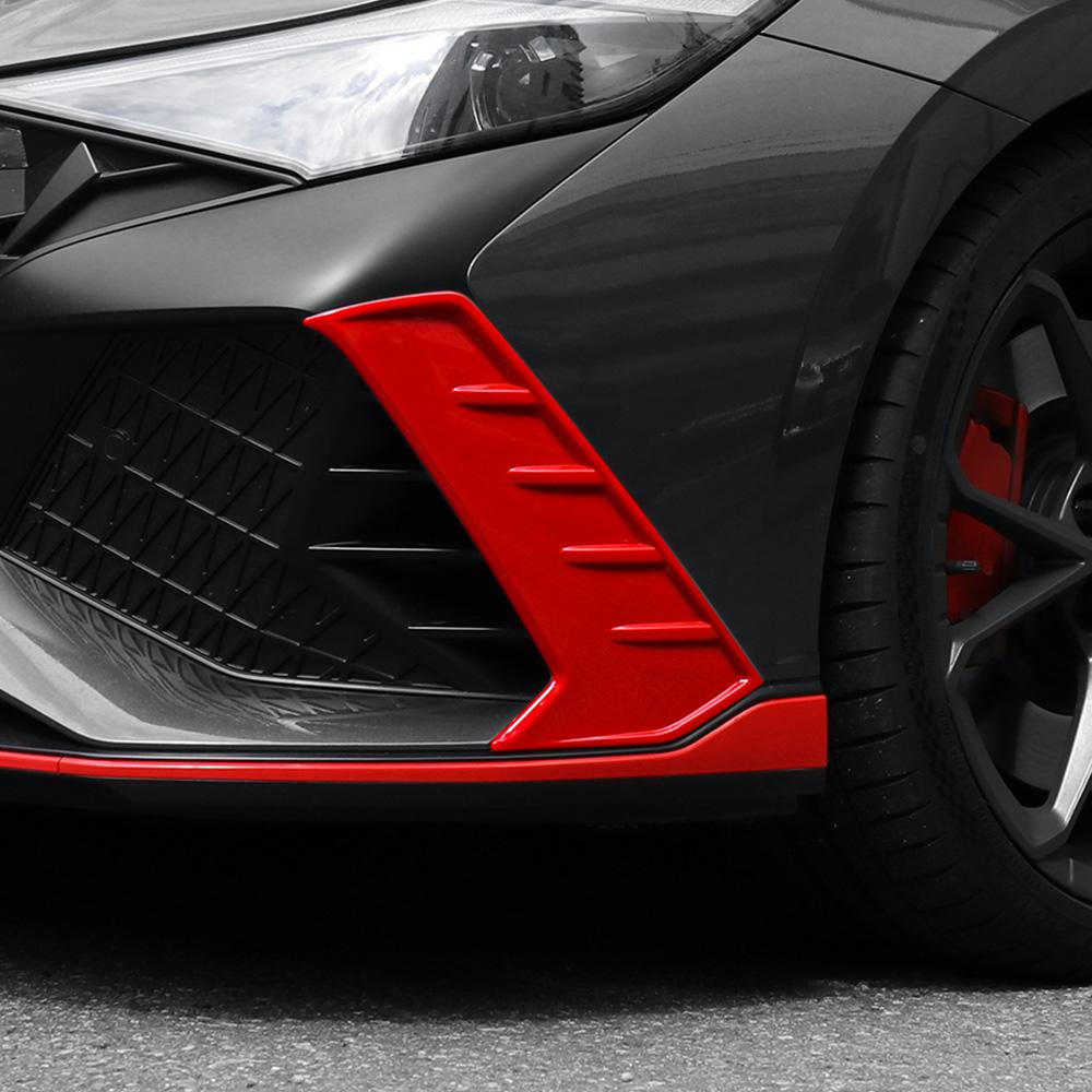 Для Hyundai Elantra CN7 N Line (К) Красная Внешняя Стиль Передний Бампер Боковой Противотуманный Фонарь Рамка Декоративная Накладка