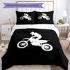 3pcs off road motorcycles Bedding Set Duvet Cover Closure Includes 1 Duvet Cover & 2 Pillowcases, Soft and Comfortable for All Seasons.