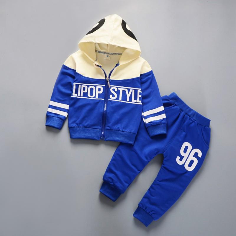 Весенне-осенний топ с капюшоном и длинными рукавами с принтом для мальчиков + брюки, комплект из 2 предметов