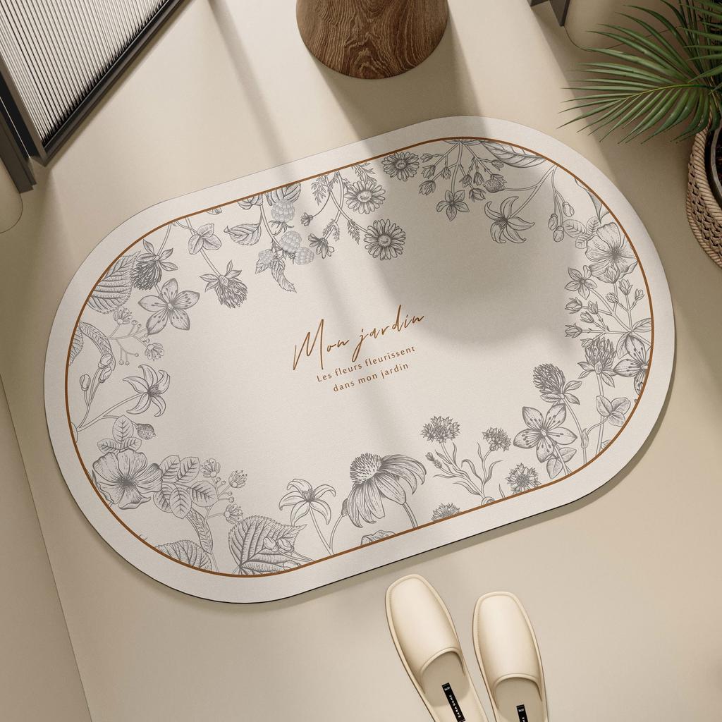 Коврик для пола в ванной комнате Мягкий диатомовый ил Водопоглощающий Быстросохнущий Туалет Бытовой Сухой Влажный Разделительный Туалет Ванная комната Коврик для ног