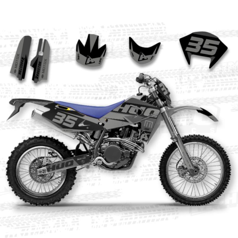 MCHMFG Graphics Decal Stickers Kit For Husqvarna TE 250 2001 2002 2003 2004 SM 450 2002 2003 2004 Number Name Background