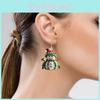 Женские акриловые серьги с рождественским узором снеговика для сезонной моды