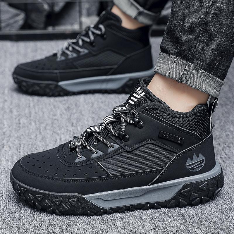 Mens Shoe Security Boots Men Casual Sneakers Booties Man Luxury Shoes High Quality Taco Ankle Boots Work Safety Shoes Brown Boot