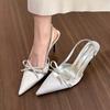 Woman Slingbacks High Heels Pumps Summer New Sexy Pointed Toe Thin High Heels Female Fashion Design Wedding Party Single Shoes