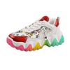 Fashion Rainbow Color Women Chunky Sneakers 7cm Lace-up Platform Casual Shoes Woman Vulcanize Shoes Designer Dad Sneakers