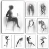 Black White Sexy Men Women Shadow Abstract Canvas Pop Fashion Posters Modern Paintings Pictures Bedroom Living Room Bathroom Home Decoration Mural