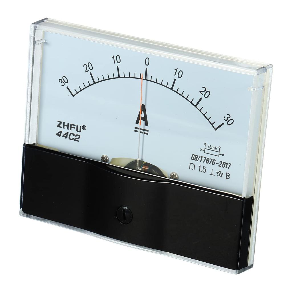 YOKIVE Analog Panel Ammeter Ampere Meter Current Tester for and Everyday Use 44C2-30A Office, Home, (DC 0-30A)