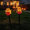 Outdoor Halloween Yard Decorations Solar Ghost Pumpkin Stake Light, LED Auto Light Sensor Garden Lamp, Waterproof Cute Lawn Ornament Decorative Ground