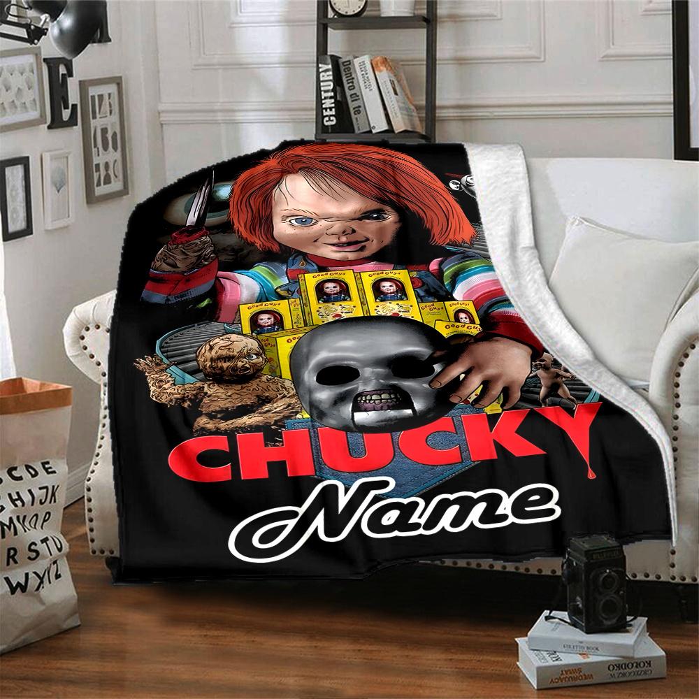 Chucky'S Dark Legacy And Haunted Dolls Lightweight Customizable Blanket Customize Your Name Comfortable Texture Throw For Sofa Couch Office Bed