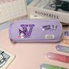 Kuromi Korean Style Multi-functional Pencil Case, Three Layers, Oxford Cloth for Junior and High School Students.