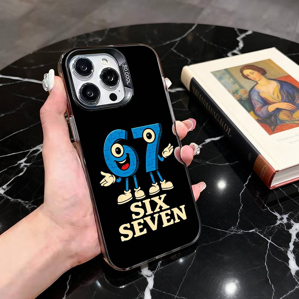 S-Six SS S-Seven 67 Чехол для телефона для iPhone 17,16,15,14,13,12,11 Plus,Pro Max,XS, Цветной Серебристый Черный Чехол