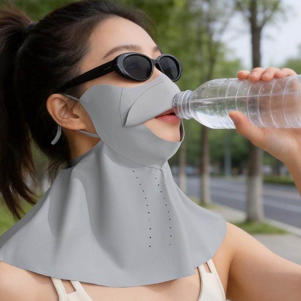 Nylon UV-resistant Breathable Veil Soft Ice Silk Drinking Mask Cycling Sun-protection Mask Fishing
