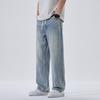 Summer New Thin Jeans Loose Straight Drawstring Elastic Waist