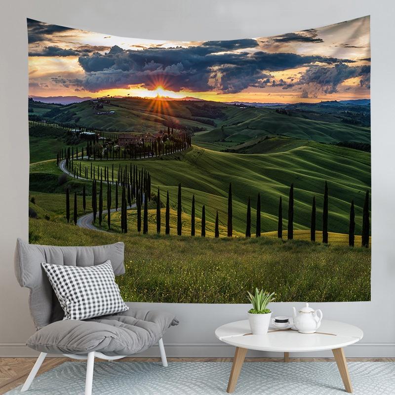 Digital Heat Transfer Tongjiamu Tapestry With Polyester Fiber Material For Home And Commercial Use