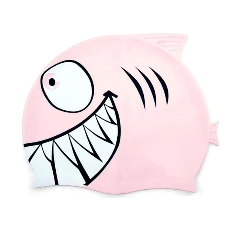 Cartoon Children's Silicone Swim Caps Waterproof Bathing Hats for Kids and Toddlers with Long or Short Hair for Boys and Girls