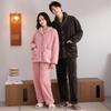 Couple pajamas winter warm coral fleece men's long-sleeved trousers high-end women's flannel loungewear set