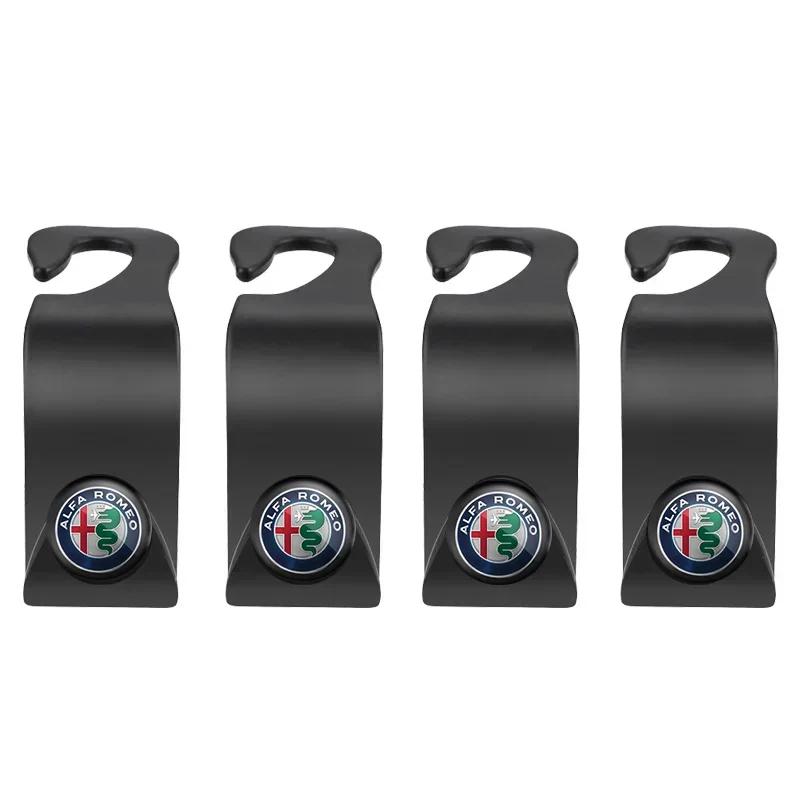 ABS Car Styling Seat Back Hooks Accessories for Alfa Romeo Giulietta GT 159 147 156 Mito Brera Giulia F1 Stelvio Volante Stelvio def789