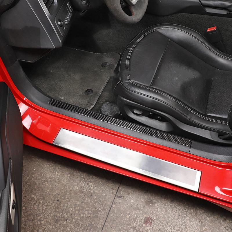 Мягкое углеродное волокно в стиле автомобиля, встроенная педаль на порог, декоративная наклейка, подходит для Chevrolet Corvette C7 2014-авто
