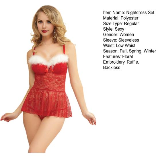 2 шт./комплект женские ночные рубашки трусики комплект прозрачные кружева цветочная вышивка оборка пэчворк А-силуэта без рукавов спинки спальня