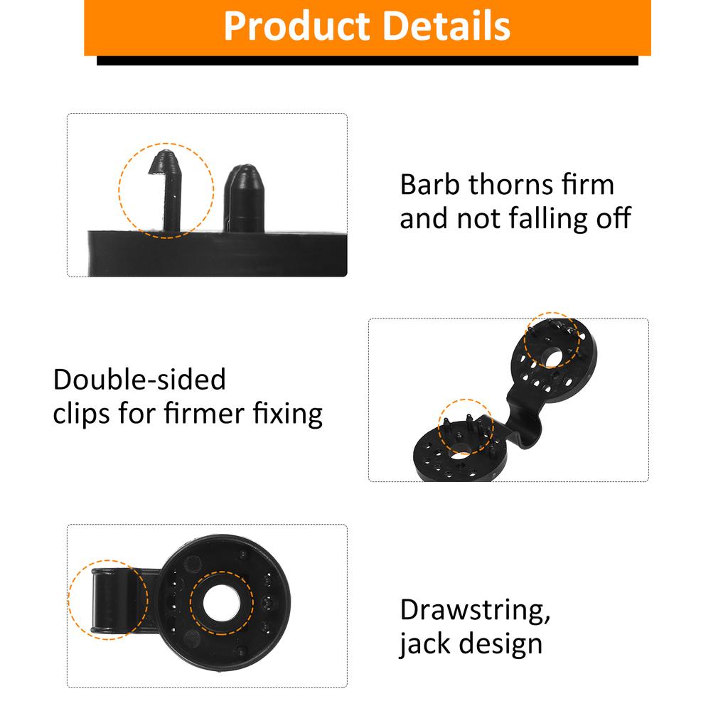 20 шт., пластиковые зажимы для тента, пластиковые зажимы для навеса, черные зажимы для теневой сетки для теплицы