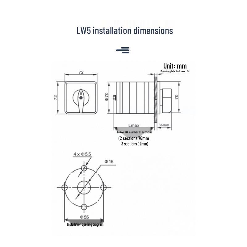 Delixi Electric LW5-16 Универсальный комбинированный и LW12 Переключатель с отключением напряжения