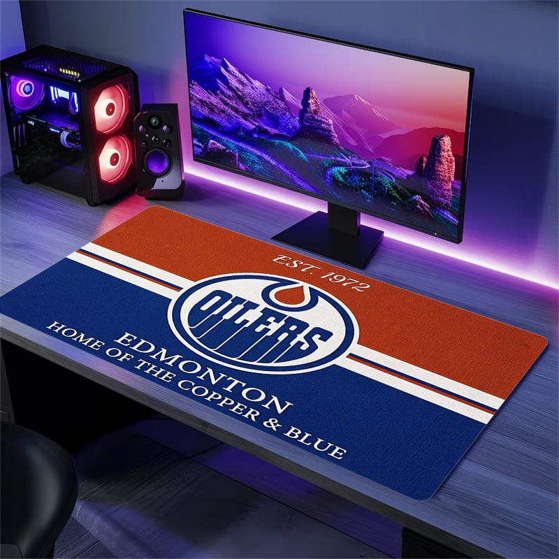 Edmonton Oilers Color Mouse Pad Large Gaming Table Cushion Non-slip Laptop Tablet Big Mousepad XXL Mat Mini PC Playmat With Lock edge