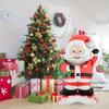 Extra Large Standing Santa Claus Foil Balloon Decoration - Tall Christmas Party Decor with Santa In Red Suit & Green Accents