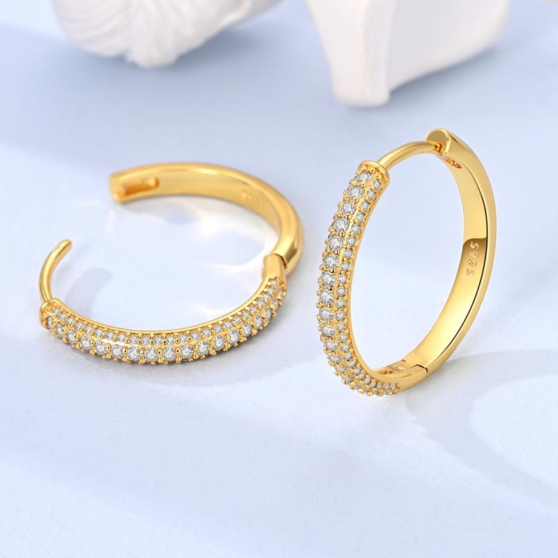 Hoop Earrings Original 925 Silver Sparkling Wrapped Woven Earrings for Woman High Quality Fashion Jewelry Accessories