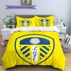 Постельное белье с узором в виде эмблемы Leeds United, Домашний декор, Подарок на день рождения (1 пододеяльник + 2 наволочки, без наполнителя)
