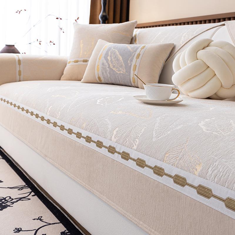New Chenille Sofa Cushion Four Seasons Universal Light Luxury High Sense Seat Cushion Non-Slip Leather Sofa Cover Cover Cloth