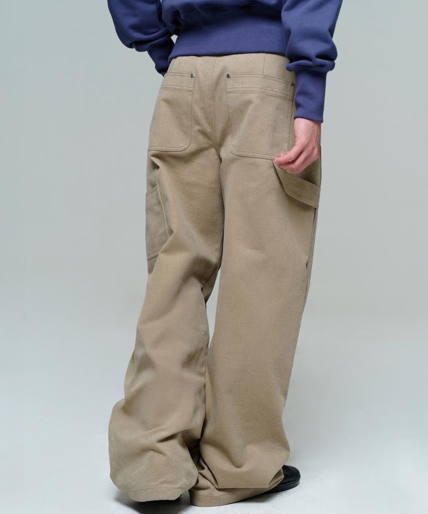 ERA Men Wide Carpenter Pants - Khaki Beige
