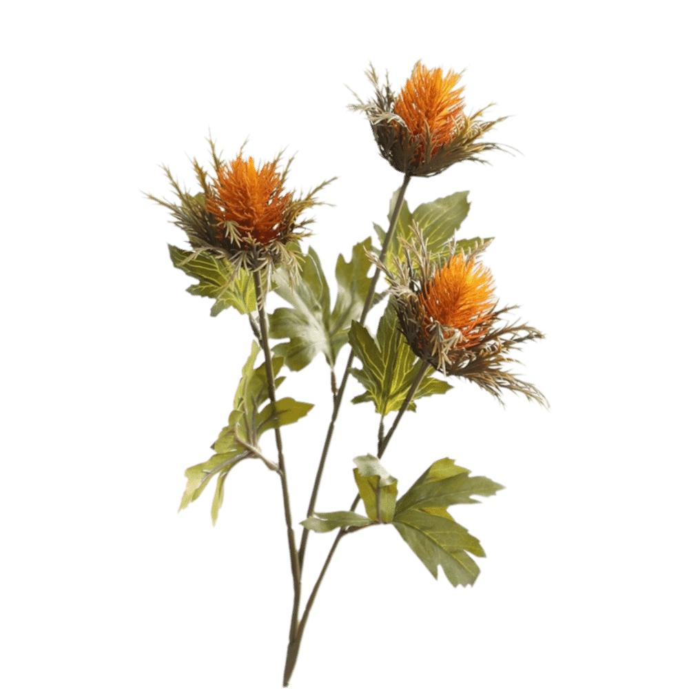 Green Plants Faux Thistle Plants Single Branch Simulated Flower Branches Home Decor