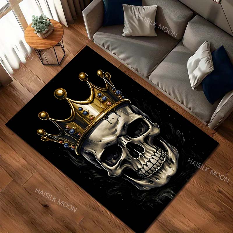 Creative Skeleton King Pattern Carpet for Living Room Bedroom Bedside Floor Mat Cloakroom Kids Activity Area Rugs Large Size