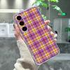 Cool P-Purple P-Plaid Pattern Phone Case For Samsung Galaxy A91,80,73,72 ,71,53,52,32 ,31,22,21s,20,Transparent Case