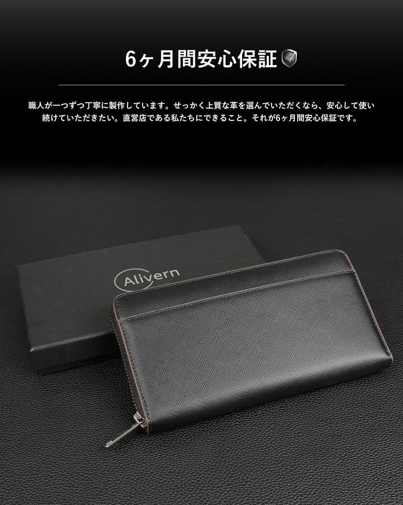 Длинный подлинный YKK Skimming Card Coin Passbook Made by Top Leather Made in Large Money Dark Green [Alivern] мужской кошелек, кошелек, кожа, молния,