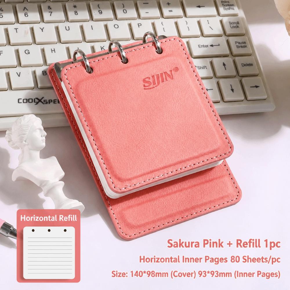 A7 Loose-leaf Notebook PU Leather Mini Journal Durable Note Pad  Travel
