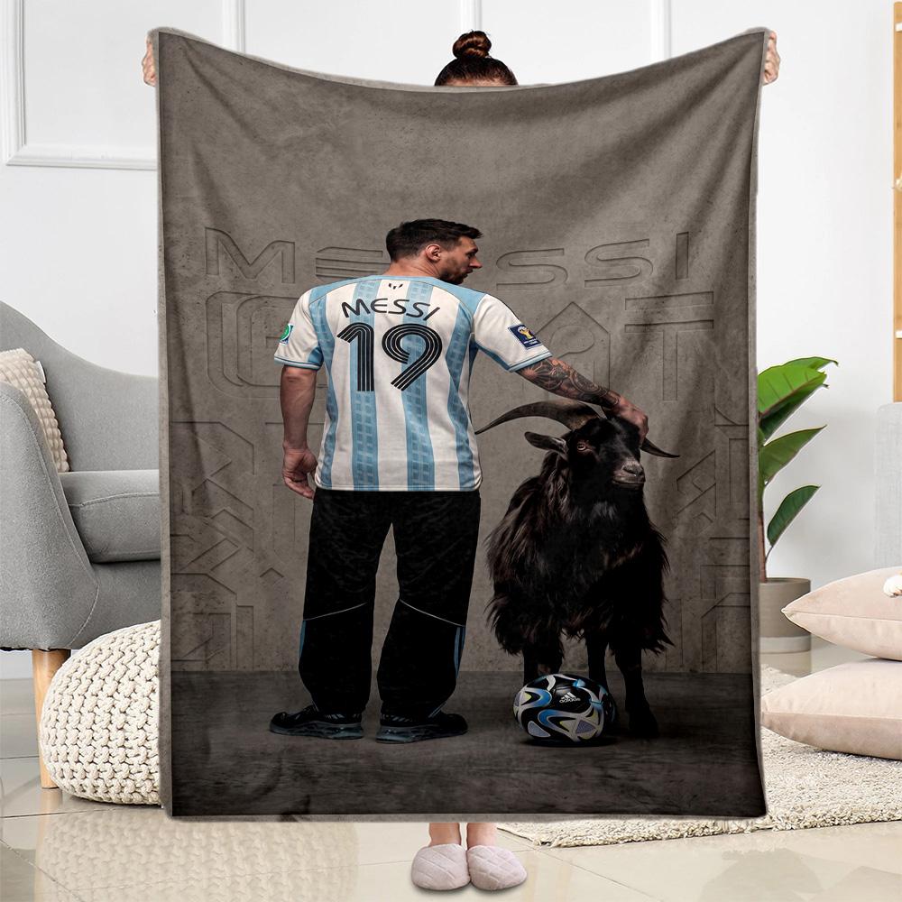 Messi 144 Blanket Warmthful Decor Perfect for Seaside Livingroom Sofa for All Seasons Stylish Decor Gift for Travel Home Birthdays