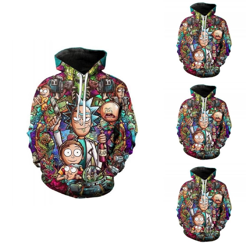 Fashion Womenmen New Rick And Morty 3d Print Casual Hoodie Tops Sweatshirt
