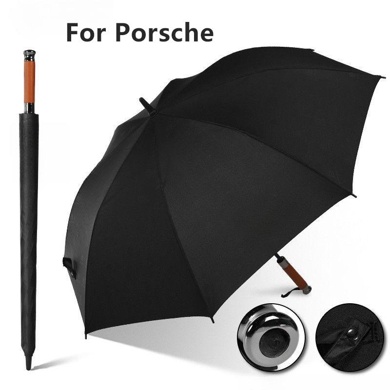 High-end Light Luxury Straight Pole Wooden Handle Umbrella For Mercedes-Benz BMW Bentley Car Logo Golf Business Gift Umbrella NS5