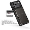 Чехол для iPhone 17 Pro, двухслойный задний чехол для телефона из ПК + ТПУ с держателем для карт