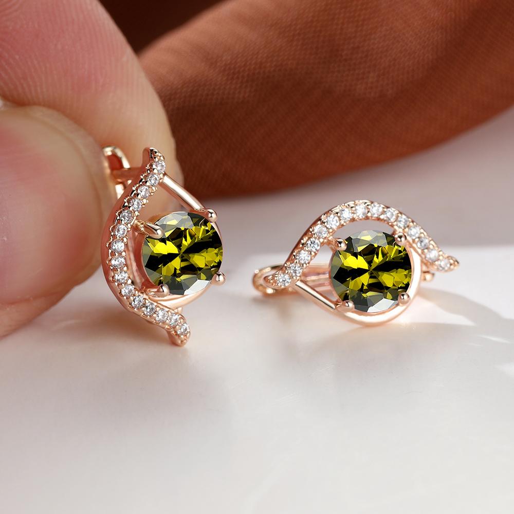 1 пара серег-капель круглой огранки золотого цвета, розовые, черные, белые, синие, зеленые, с камнями, серьги-клипсы в стиле глаз, помолвочные, свадебные украшения, подарок