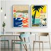 Provence Nice France Pop Art Travel Canvas Painting Vintage Wall Kraft Posters Coated Wall Sticker Home Decor Picture Gift