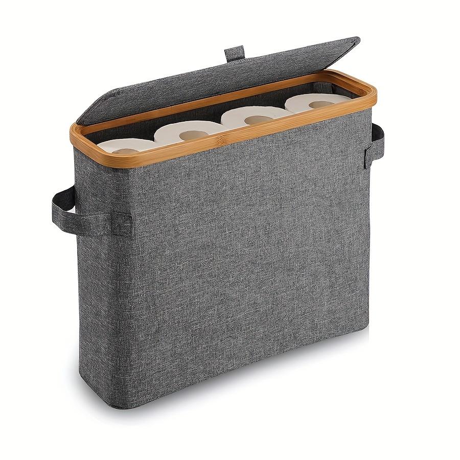 1 шт. Корзина для хранения туалетной бумаги с крышкой, органайзер для туалетной бумаги в ванной, бамбуковая стойка для хранения туалетной бумаги, отдельно стоящая подставка с ручкой