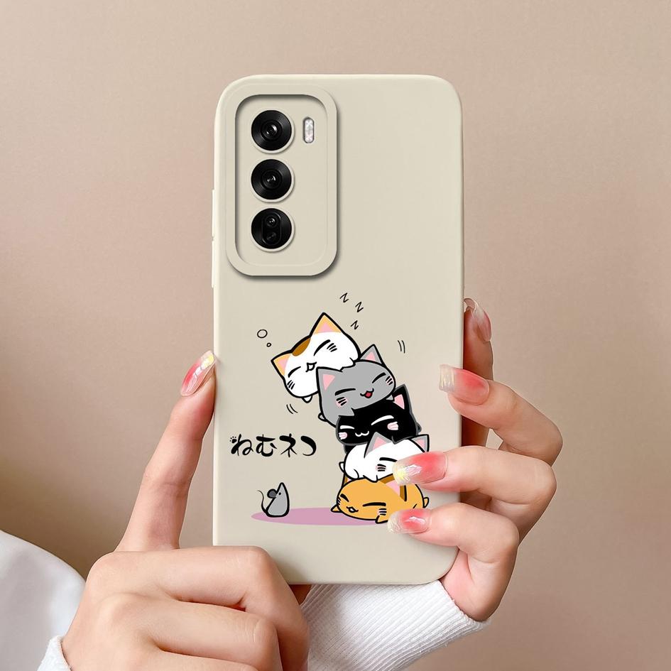 Задняя крышка для Oppo Realme C63 C61 Narzo N63 Reno12 Pro F 5G чехол с рисунком кошки и совы, противоударный мягкий силиконовый протектор экрана, чехлы для телефонов OPPO
