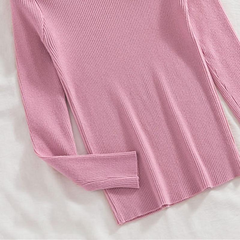 Женские пуловеры с высоким воротником на весну, осень и зиму, свитера, джемпер, рубашка для начинающих, короткий рукав с короткими рукавами, обтягивающий низ, вязаный шикарный однотонный один размер