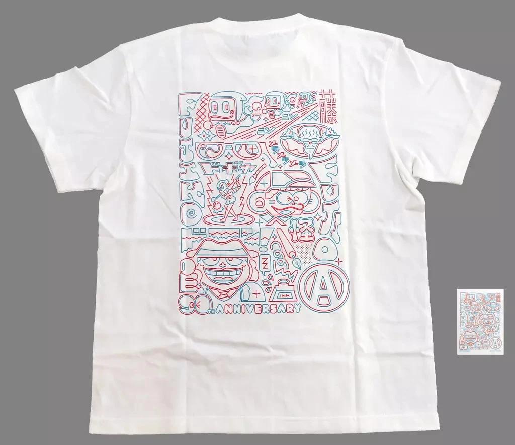 ENGAWA Fujiko Fujio A 90th T-T-Shirt set White M with sticker original art
