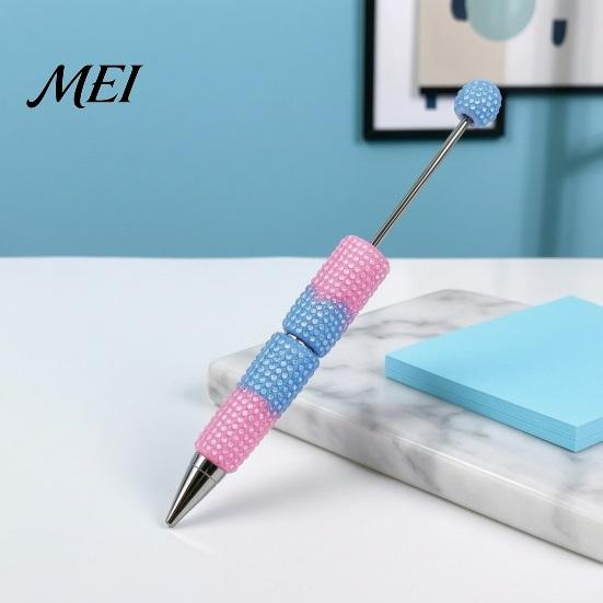 DIY Crafting Pens Beadable Pen, Colorful Fancy Beaded Ballpoint Smooth Flow Gift for Students, Party Favors, Creative Office Supplies