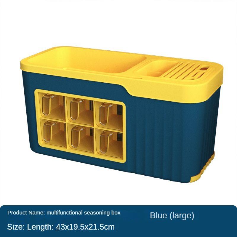 Кухонный ящик для хранения, комбинированный набор, многофункциональная коробка для специй, пластиковая полка для ножей, ящик для хранения, полка