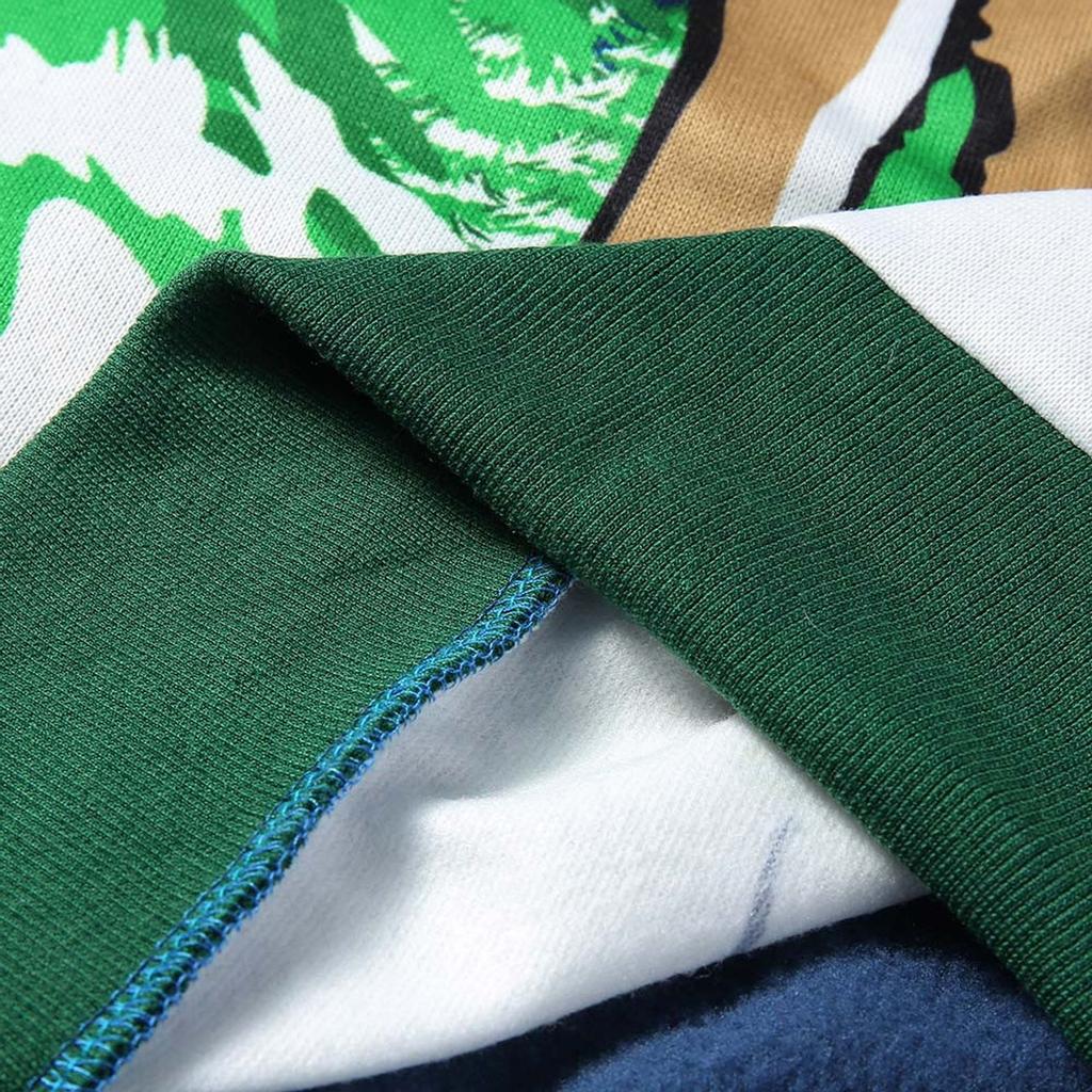 Men Winter Xmas Hoody Feather Hooded Christmas 3D Blouse Top