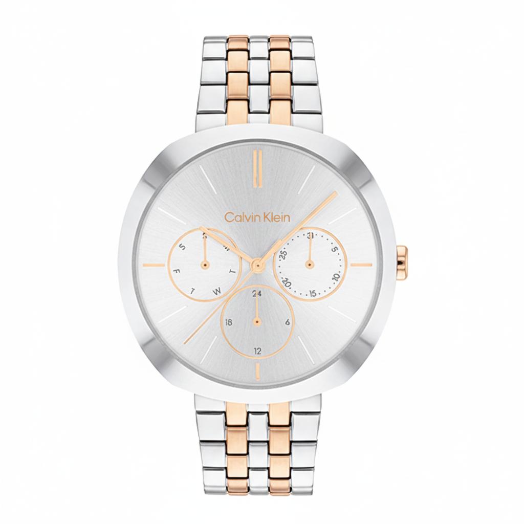 Calvin Klein Quartz Watch Stainless Steel Band Silver Dial Women watches 25200337